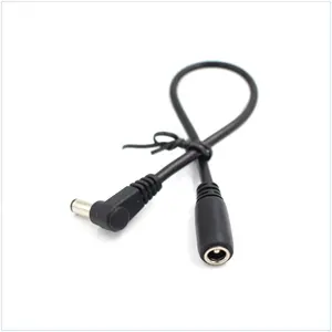 25CM 5.5Mm X 2.1Mm DC Power Sudut Kanan Kabel Ekstensi Memimpin-PLUG Ke Soket