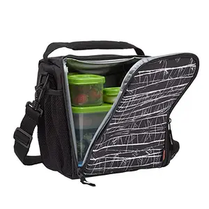 2021 Nieuwe Mesh Pocket Raden Geïsoleerde Lunch Bag Cooler Tote Bag Dubbeldeks Koeler