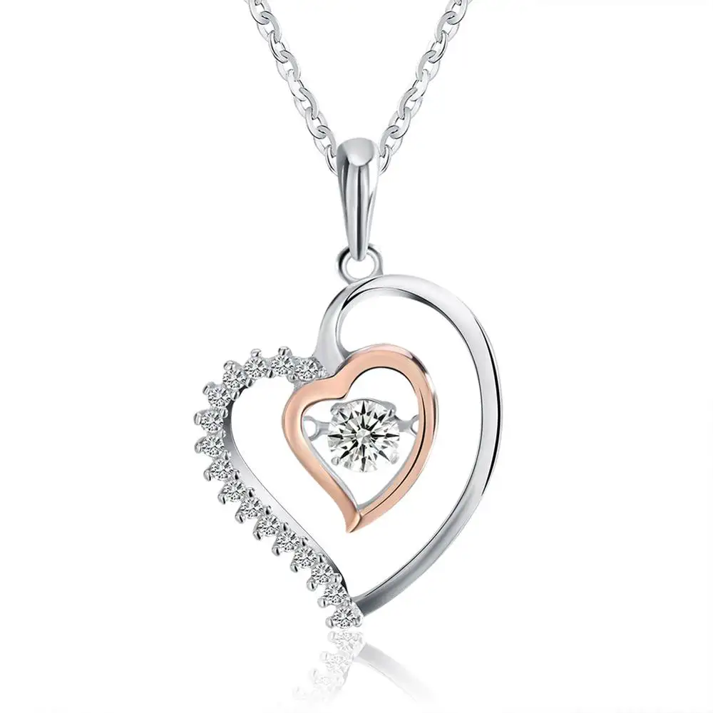 RINNTIN SN15 оптовая продажа из натуральной 925 стерлингового серебра ожерелье с подвеской в виде сердца 925 ювелирные изделия на День Матери