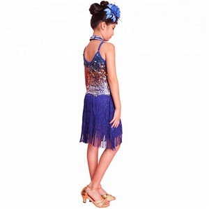 Bestdance Enfants robe latine avec frange Glands De Danse Latine Dancewear Filles Parti Danse Paillettes Robe Costume <span class=keywords><strong>S</strong></span> M L - Product Image 4