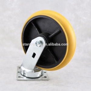 Rueda giratoria de hierro forjado fundido de PU de 8 pulgadas SS, giratoria de alta resistencia, Kingpinless en Roulette - Product Image 4