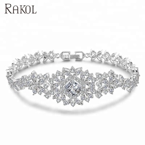RAKOL BP023 oro <span class=keywords><strong>rosa</strong></span> bianco cristallo zircone CZ <span class=keywords><strong>bracciale</strong></span> matrimonio sposa europeo e americano elegante <span class=keywords><strong>bracciale</strong></span> donna - Product Image 2