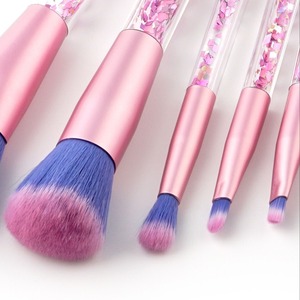 Bling Taklon Hair Cosmetic Brush <span class=keywords><strong>Set</strong></span> <span class=keywords><strong>Maquillaje</strong></span> Cepillos Fábrica Vende Basic 7PC Crystal Shenzhen Pelo sintético Plástico - Product Image 5