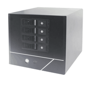 Casing Server Penyimpanan Mini Tower ITX Micro ATX PSU 4-Bay NAS dengan Kipas Senyap untuk Penyimpanan Rumah