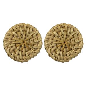 HANSIDON Bohemian Wood Straw Rattan Trendy Women's Elegant Circular <strong>Handmade</strong> Weaving Stud <strong>Earrings</strong> New Hot Sale Jewelry for - Product Image 5