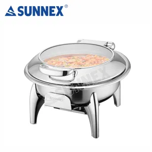 Sunnex Commercial Restaurant Equipment Stainless Steel Buffet Serving Dishes Chafing Dish Buffet Equipment
