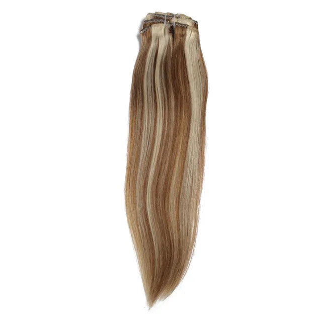Hot Sale 100% Echthaar verlängerungen indische Farbe glattes Haar dunkelbraune Haar verlängerungen Clip in
