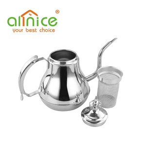 Vente en gros d'usine, bouilloire <span class=keywords><strong>marocaine</strong></span> en acier inoxydable de conception turque, <span class=keywords><strong>théière</strong></span>, pot à lait, cafetière avec poignée découpée - Product Image 2