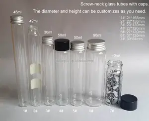 40 ml/50 ml/90 ml benutzerdefinierte größe klar glas parfüm-flasche, rohr glas paket flasche herstellung