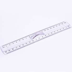 Kostenlose Probe Großhandel billig klar 20cm Kunststoff Lineale mit Griff - Product Image 1