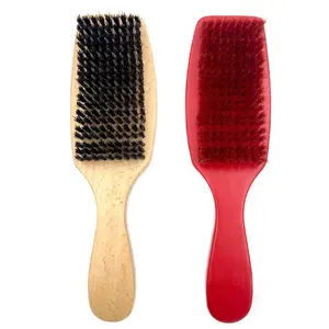 Wholesale Cheap Hair Wave Brush Curve Wave Brush Small Order Custom logo Detangling Comb 360 Wooden Handel Wave Hair Brush