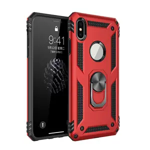 Custodia <span class=keywords><strong>e</strong></span> accessori per cellulare 2 IN 1 TPU PC Cover per cellulare per custodia <span class=keywords><strong>iPhone</strong></span> X con anello per dito - Product Image 1