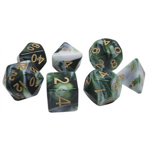 Juego de dados poliédricos de <span class=keywords><strong>color</strong></span> personalizado para juegos de rol DND-dados de resina de alta calidad de 7 piezas con diseño de mármol - Product Image 6