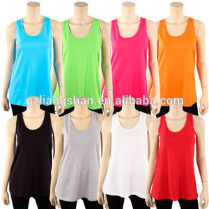 2015 nuevo OEM barato para <span class=keywords><strong>mujer</strong></span> Loose Fit Tank Top 100% algodón relajado soportar Flowy básica <span class=keywords><strong>camiseta</strong></span> sin mangas sml - Product Image 1