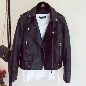 YQ56 stylish women garment jacket coats short leather jacket