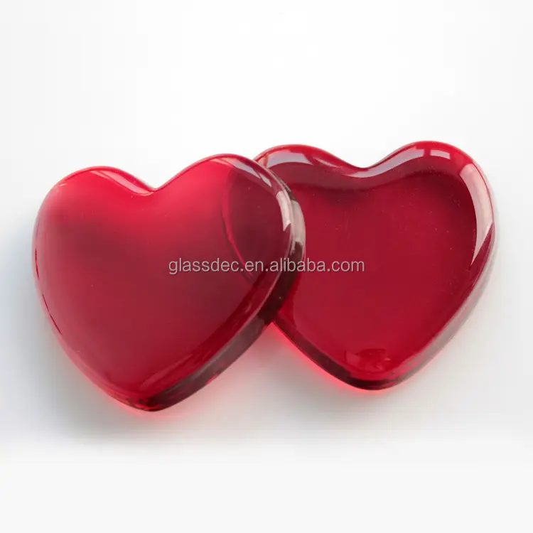 Großhandel Kristall vase Herzform Red Ruby Kristall Glas Edelsteine Für Hochzeits bedarf