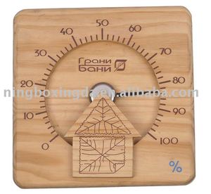 Termómetro analógico de sauna con marco de madera, medidor de temperatura montado en la pared <span class=keywords><strong>para</strong></span> sauna seca o sala de vapor - Product Image 4