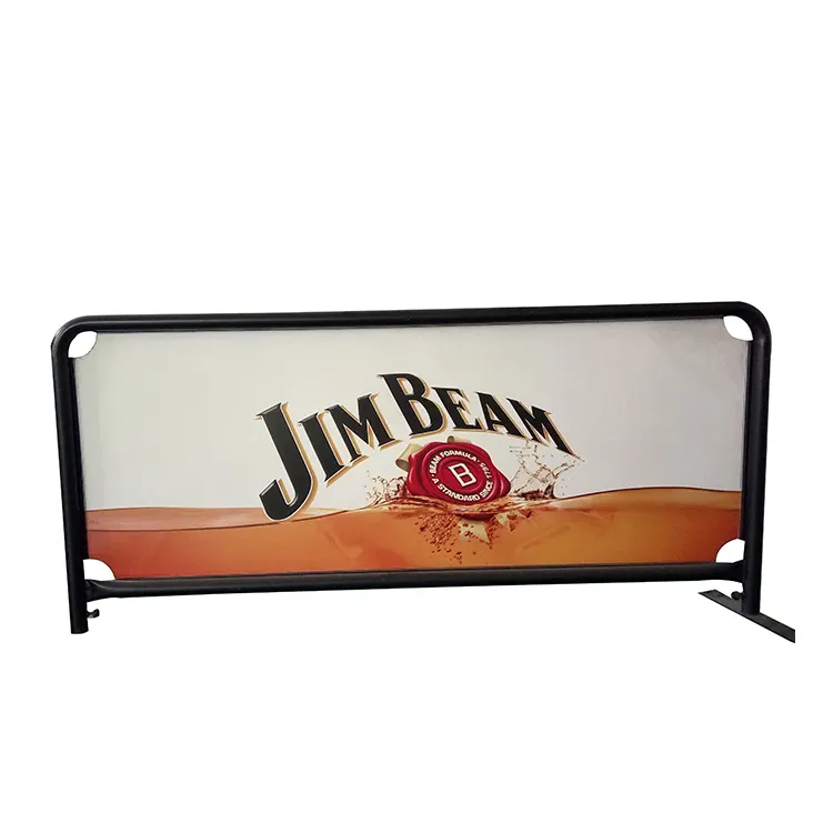 Steel frame Shop front Sidewalk Cafe barrier stand with PVC Banner