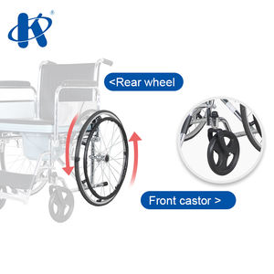 KY681 Flip עד PVC משענת להסרה הדום כיסא גלגלים טואלט פלדה גבוהה תצורה Deluxe גישה לשידה - Product Image 3
