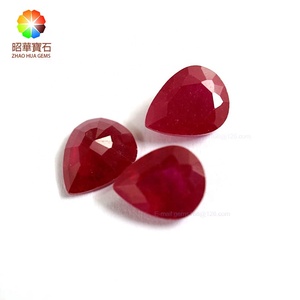 Tổng hợp của ruby corundum đục ruby chất lượng Cao <span class=keywords><strong>pear</strong></span> cut đá quý - Product Image 5