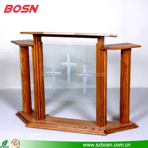 Atril de madera de alta calidad para iglesia, diseño de púlpit, Perspex rostrum