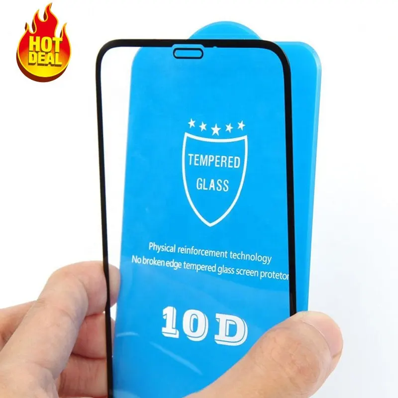 Protector de cristal templado 10D para pantalla de móvil, cristal templado para iPhone X, 6, 6s, 7, 8 Plus, Xs, Max
