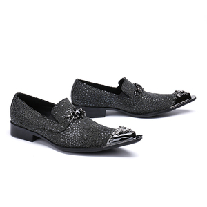 <span class=keywords><strong>Zapatos</strong></span> <span class=keywords><strong>de</strong></span> <span class=keywords><strong>Vestir</strong></span> Italianos Negros Brillantes NA157 para Hombre, <span class=keywords><strong>de</strong></span> Cuero Genuino, para Banquete, Oficina, Fiesta, con Punta Metálica, <span class=keywords><strong>Mocasines</strong></span> Sin Cordones - Product Image 5