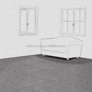 Suelo de fibra PP, baldosas de alfombra comercial de PVC, 50x50, alfombra autoadhesiva para oficina, baldosas de alfombra cuadrada - Product Image 2