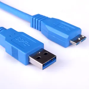 High quality cost-effective USB 3.0 A Male to Micro B Male Cable Blue or Black Jacket