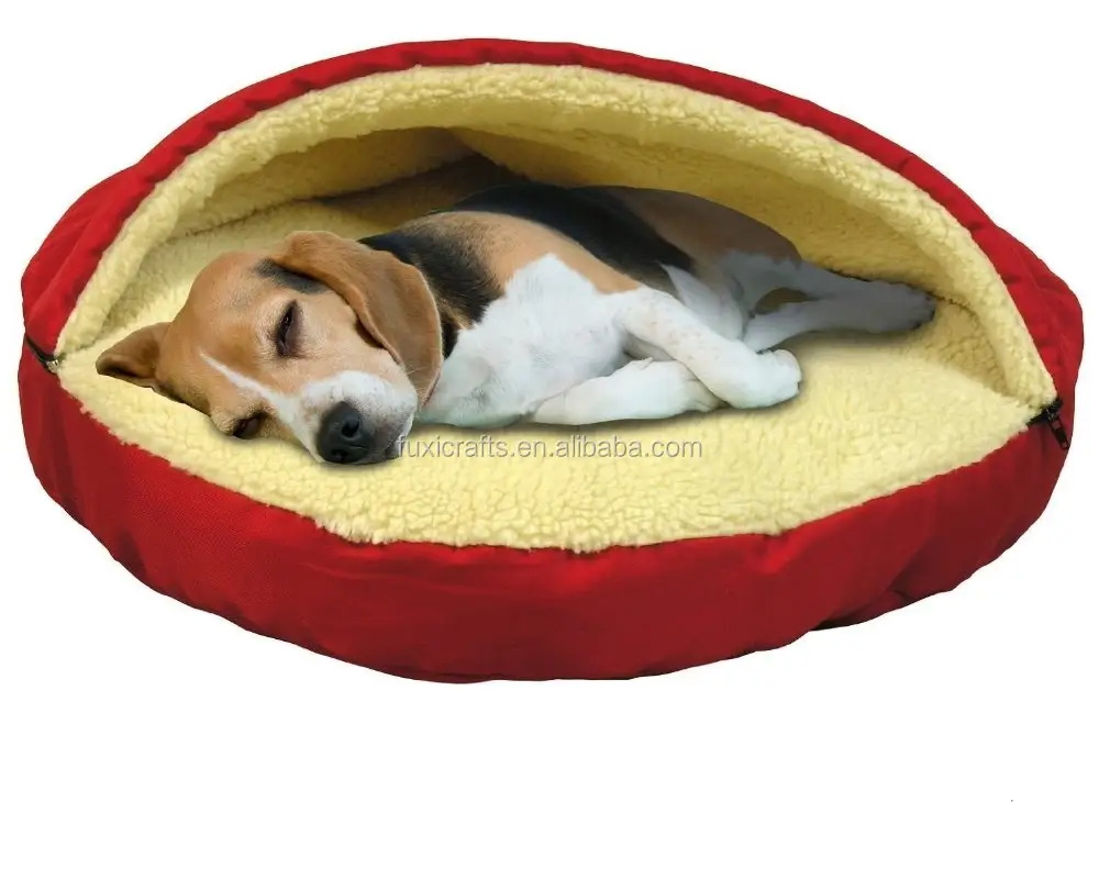 Cama de cachorro com camurça quente, dossel lavável para cachorro