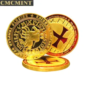 I prodotti più venduti di vecchie monete 1 oz .100 Mills Placcato Oro Massonico Cavalieri Templari Rotonda