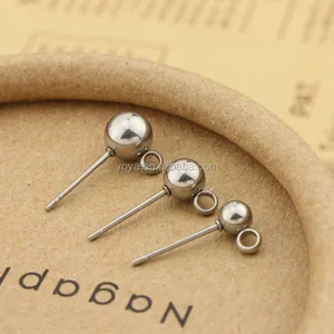 S723 4mm, 5mm, 6mm bola stainless steel dengan lingkaran posting anting anting studs telinga