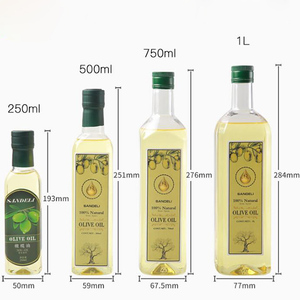 250ml 500ml 750ml 1000ml PET trasparente da cucina bottiglia di olio d'oliva