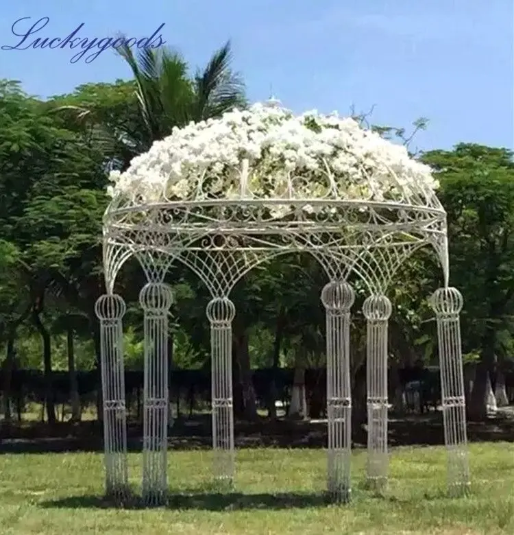 Pavilhão casamento LDJ412 fantasia forma redonda de metal para decoração ao ar livre