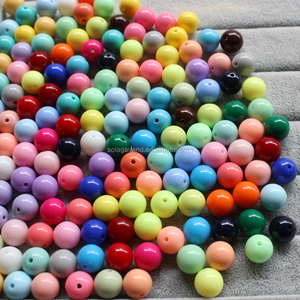 Wholesale 10MM Chunky Green Plastic Round Gumball Bubblegum Balls Opaque Acrylic Solid Beads for Necklace Making