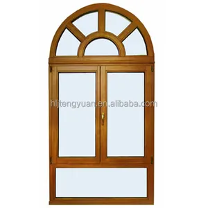 Half Moon Windows Kayu Solid Setengah Lingkaran Jendela Melengkung Bahasa Perancis Desain Jendela