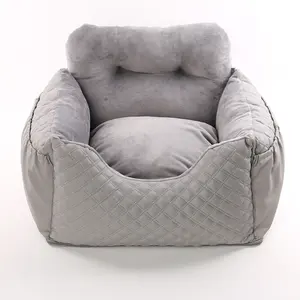 Capa de couro para carro de cachorro lavável de luxo personalizada de alta qualidade, tecido ecológico, sofá-cama lavável de luxo para cachorro