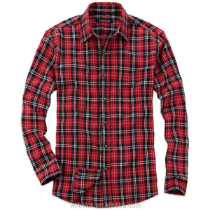 <span class=keywords><strong>Camisa</strong></span> de <span class=keywords><strong>Franela</strong></span> <span class=keywords><strong>Roja</strong></span> para <span class=keywords><strong>Hombre</strong></span> con Logotipo Personalizado, <span class=keywords><strong>Camisa</strong></span> de <span class=keywords><strong>Hombre</strong></span> de Algodón Cepillado a Cuadros - Product Image 1