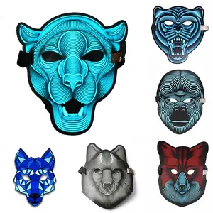 Festival Cosplay Masquerades luminous Party mask Halloween led sound activated glow Face Masks for Carnivals