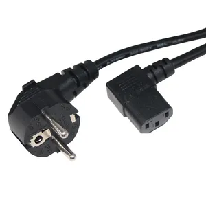 power kabel pc 220v Suppliers-Schuko 3 Prong Plug Ac 220V 1M Kabel Eu Cee 77 Europa Haakse Iec C13 Mains Power koord Voor Pc Laptop Adapters