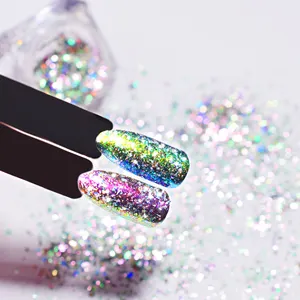 Iyi fiyat tırnak gevreği lazer toz gevreği Sequins madeni pul manikür bukalemun holografik glitter pigment sanat süslemeleri