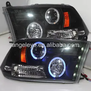 Lampu Depan LED Warna Biru untuk Dodge Ram 1500, Lampu Depan Lampu LED Angel Eyes LED 2009-2015 Tahun Gaya SN