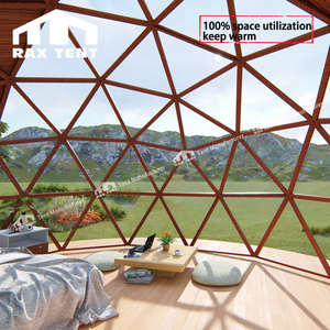 Igloo di vetro della casa della cupola di vetro di 6M con la struttura di alluminio di colore di legno e il vetro basso-e per il ricorso di <span class=keywords><strong>glamping</strong></span> - Product Image 6