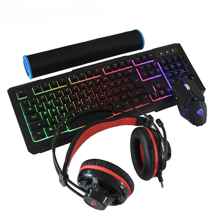 2018 FUNSTY компьютер Rgb Механическая игровая мышь клавиатура гарнитура комбо