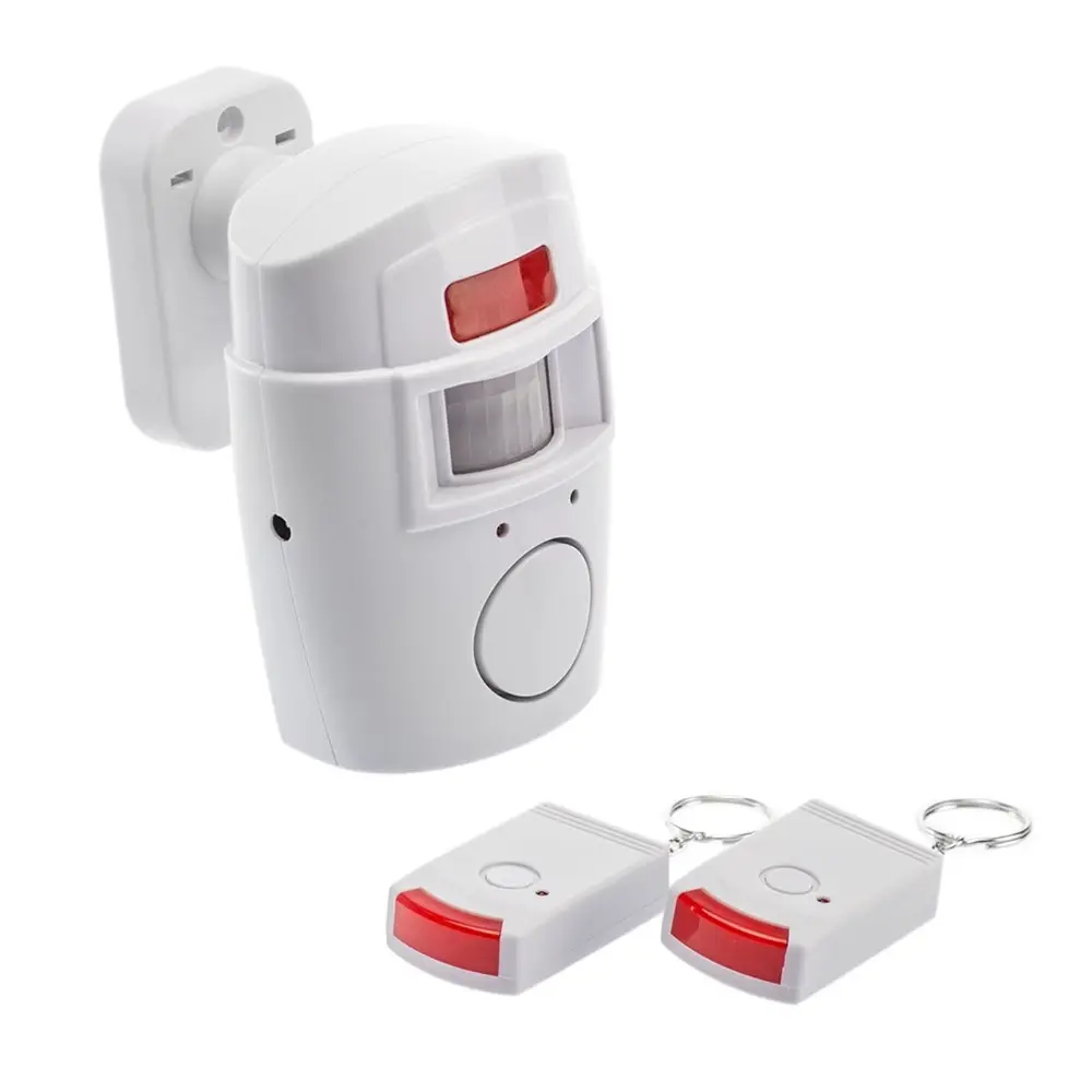 Home Security Alarm Wireless PIR Motion Sensor Detector With 2 Remote Control