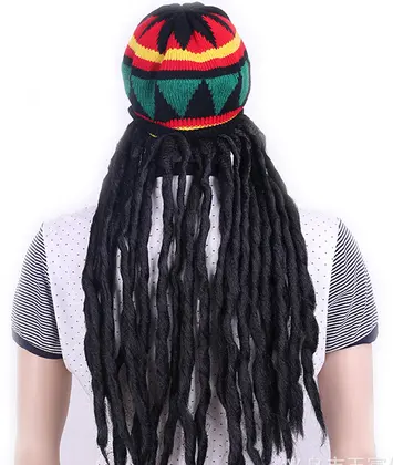 Dreadlocks Wig Bob Marley Caribbean Fancy Dress Cap jamaican reggae rasta hat