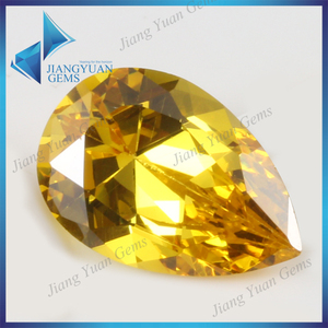 de oro amarillo de forma de pera de circón cúbico varios de gran tamaño de las piedras preciosas sueltas - Product Image 1