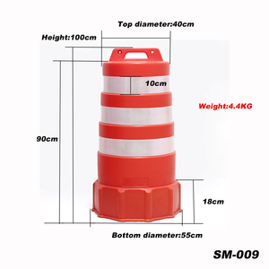 Yansıtıcı bant uyarı plastik trafik davul ile SM-009 100cm yükseklik yol güvenliği - Product Image 2