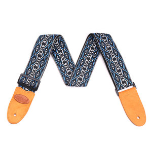 Correa de <span class=keywords><strong>guitarra</strong></span> eléctrica acústica, tejido Jacquard, con extremos de cuero de ante, novedad de 2018 - Product Image 4