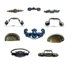 Petit tiroir en étain Antique pour bijoux, boîte à bijoux, bouton de porte, poignée en bois Antique, vente en gros, 1 pièce